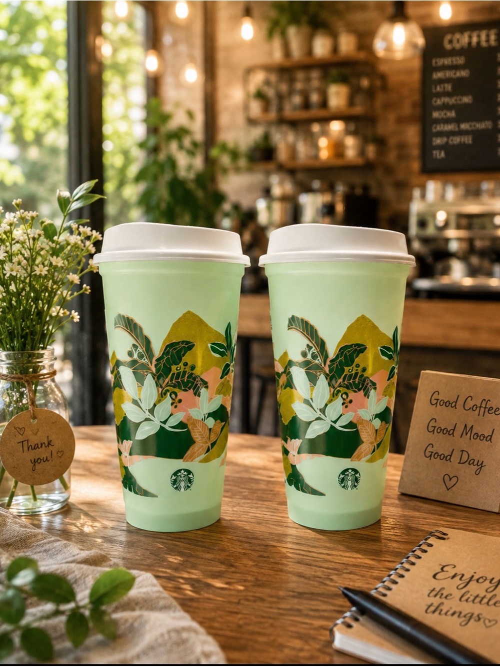 Starbucks 2024 Spring Earth Day Reusable Cup 16 oz Set of 2